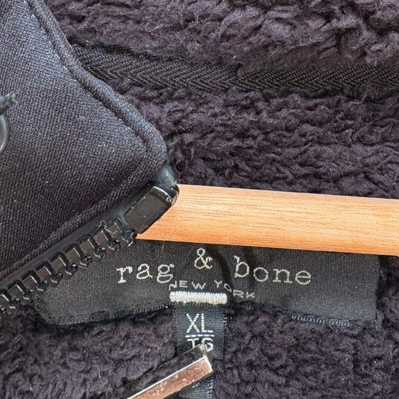 Rag & Bone Fleece Tactical Zip Up Jacket Black Size XL - Picture 9 of 10